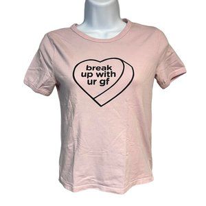 Divided H&M Ariana Grande Short Sleeve Pink Printed Fitted Jersey T-Shirt  Small